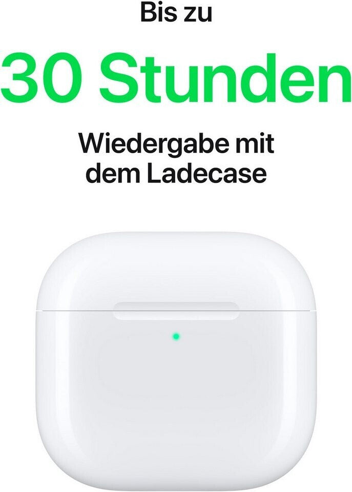 Apple AirPods 4 Ladecase – bis zu 30 Stunden Wiedergabe