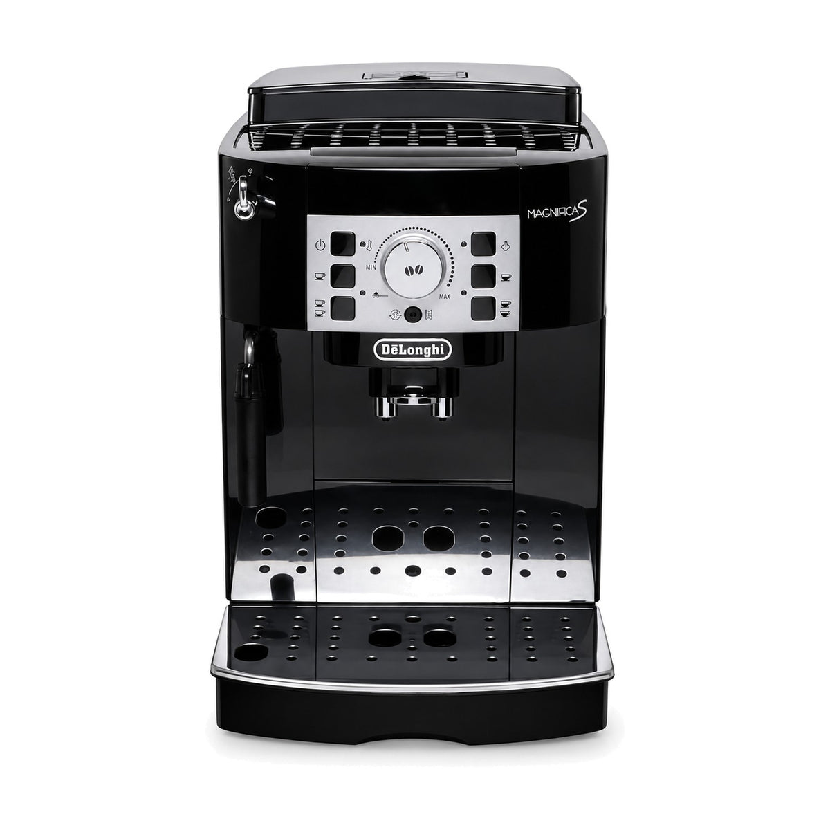 De'Longhi Magnifica S ECAM 22.110.B Kaffeevollautomat – Produktfoto auf weißem Hintergrund (KI-generierte Darstellung)