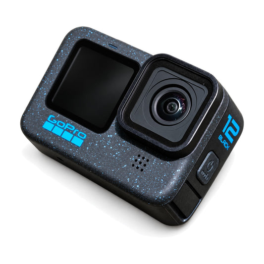 GoPro HERO12 Black Action-Kamera (CHDHX-121-RW) – Produktfoto auf weißem Hintergrund (KI-generierte Darstellung)