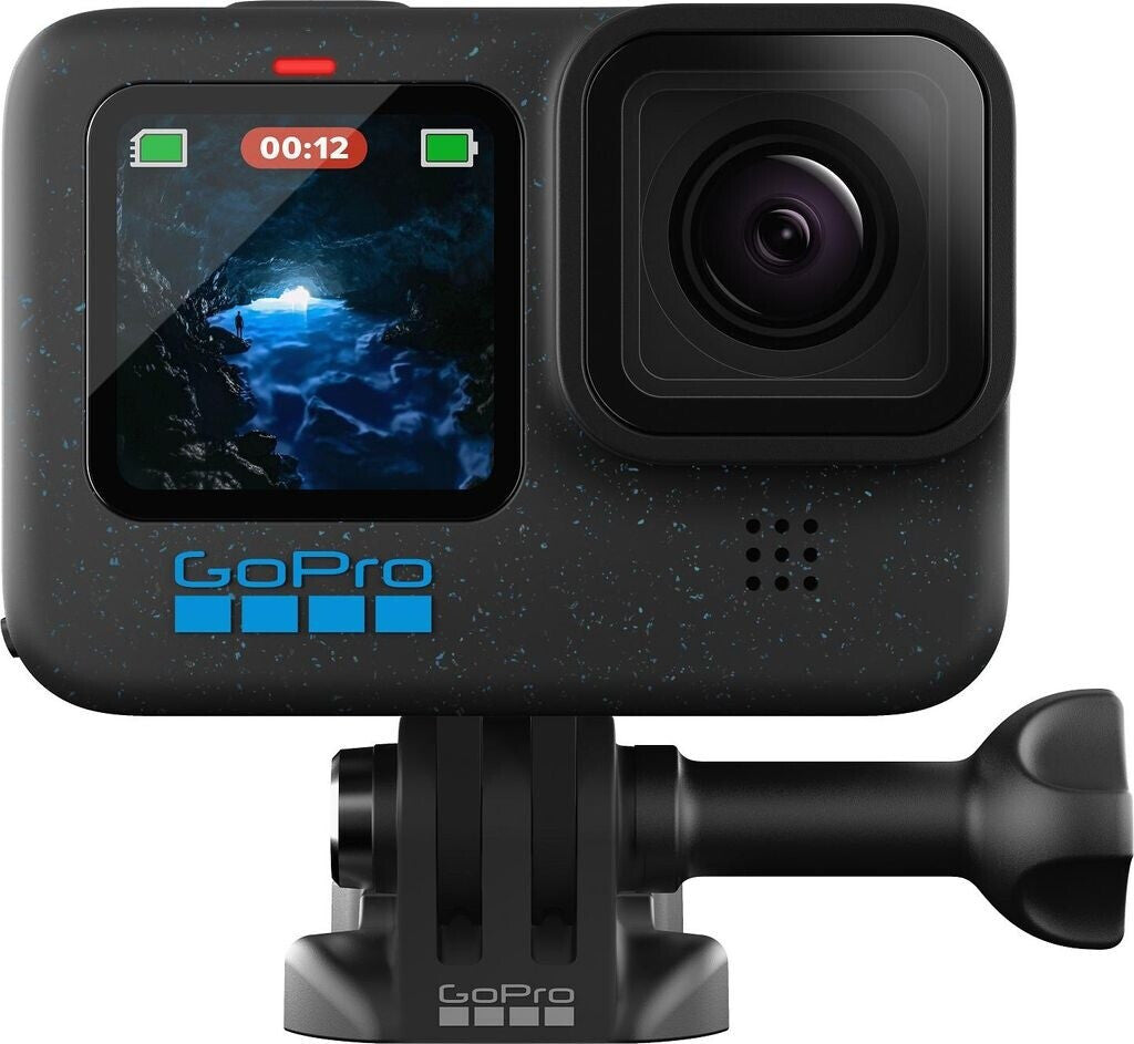 GoPro HERO12 Black mit Halterung – Frontansicht