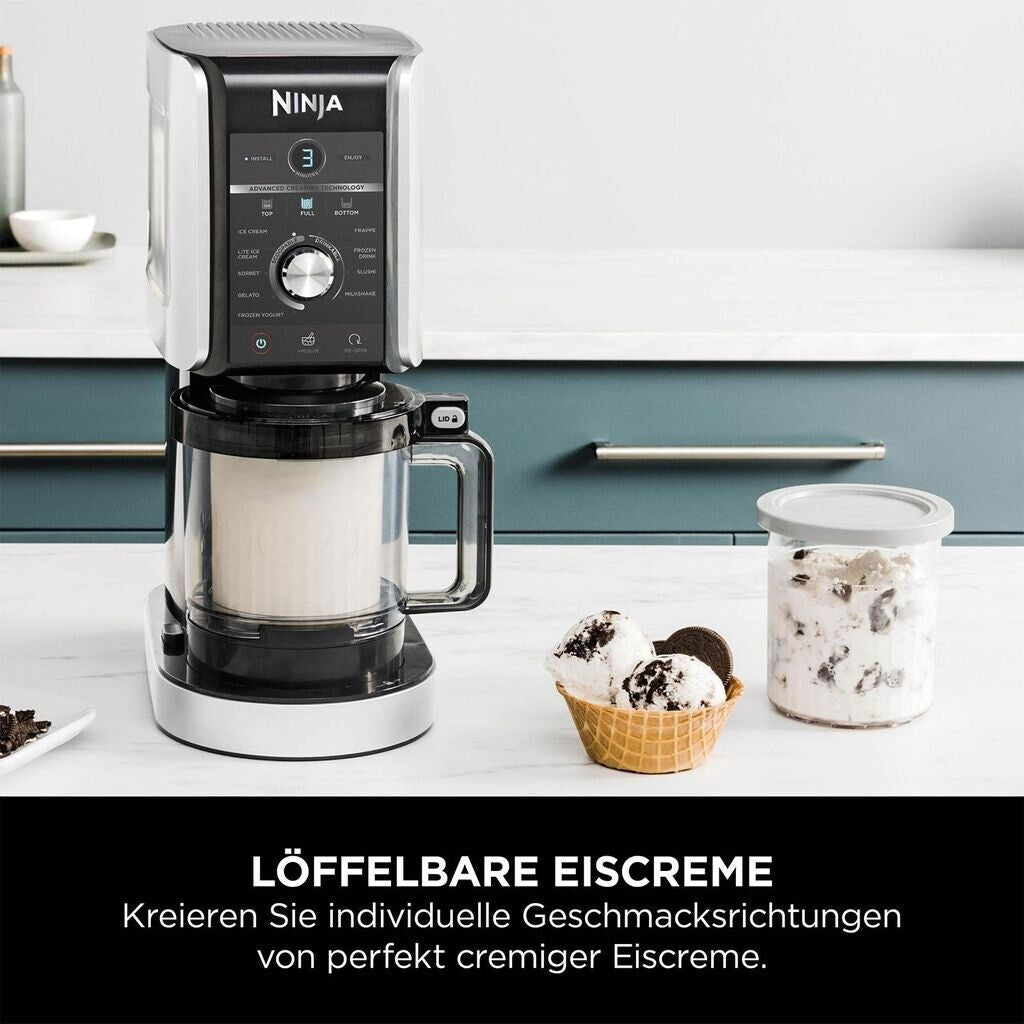 Ninja CREAMi Deluxe mit cremigem Eis und Eiswaffel