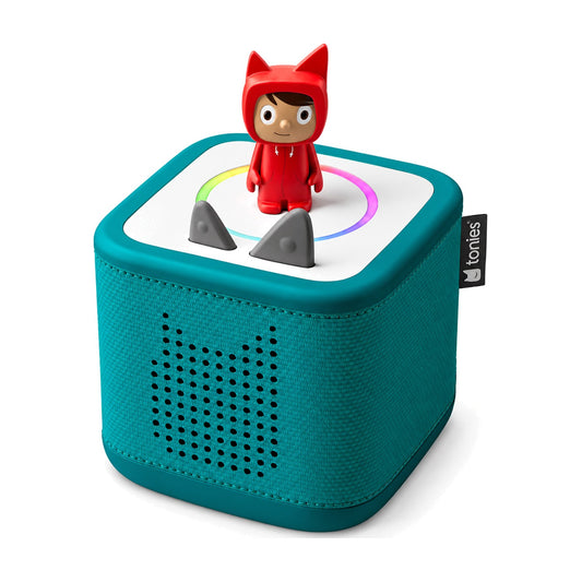 Toniebox 2 Starter-Set meeresgrün mit Kreativ-Tonie – Produktfoto auf weißem Hintergrund (KI-generierte Darstellung)