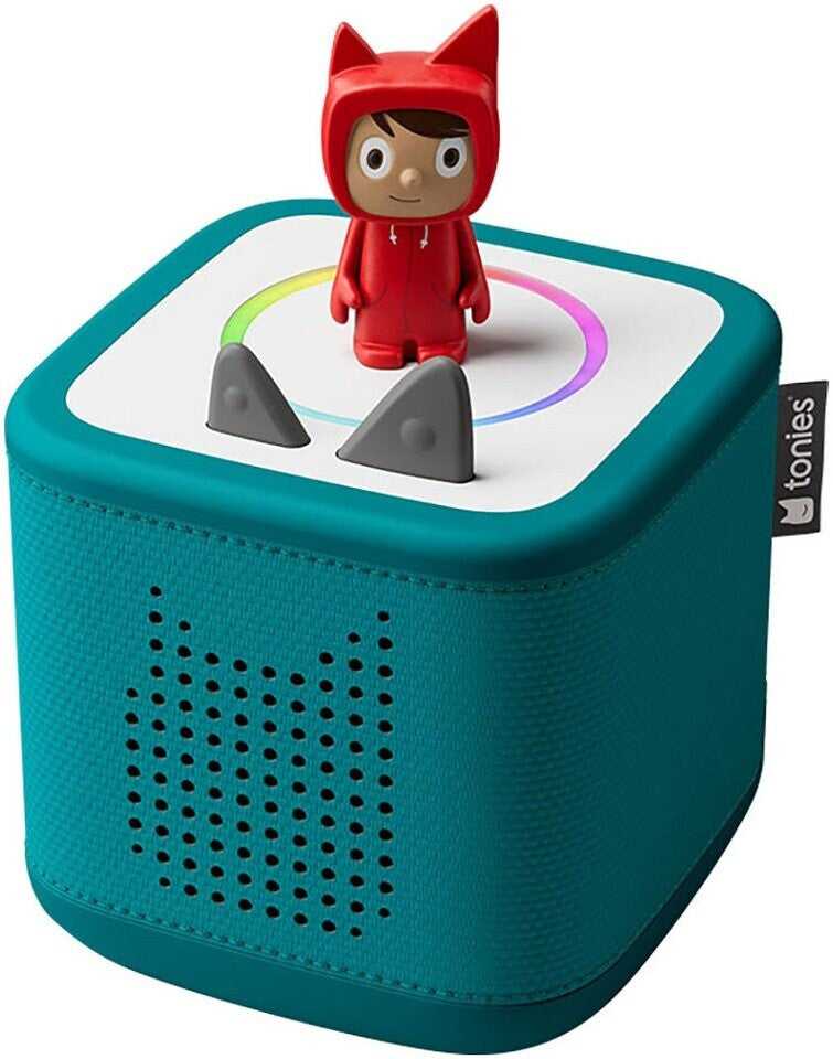 Toniebox 2 in Meeresgrün mit rotem Kreativ-Tonie